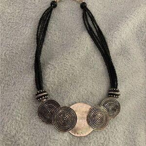 Beautiful necklace beaded and metallic necklace